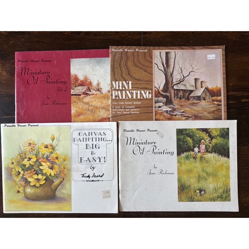 Priscilla Hauser Presents Miniature Oil Painting Art Book Lot Jane Rickman 4pc